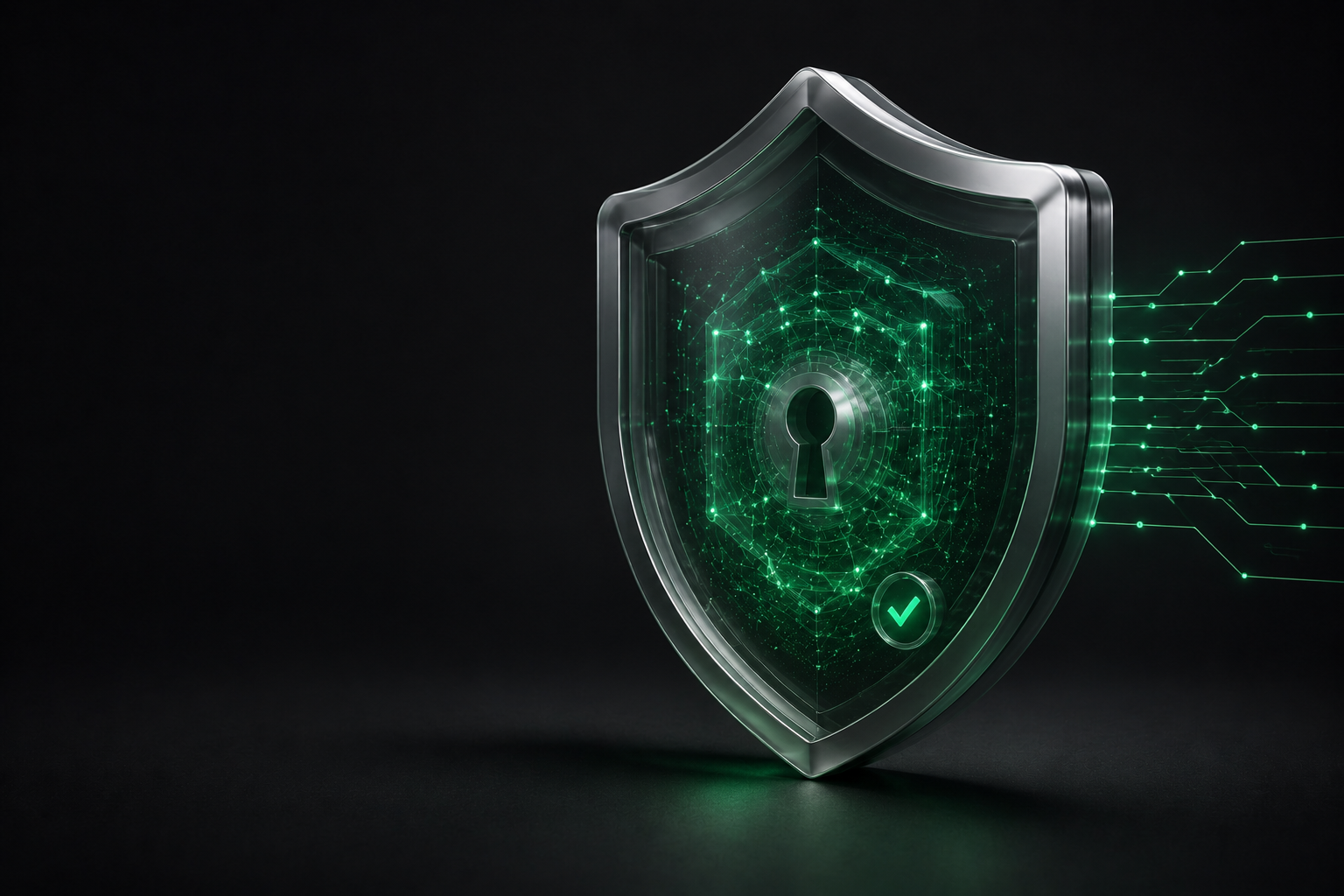 Стеклянный щит информационной безопасности защищает данные